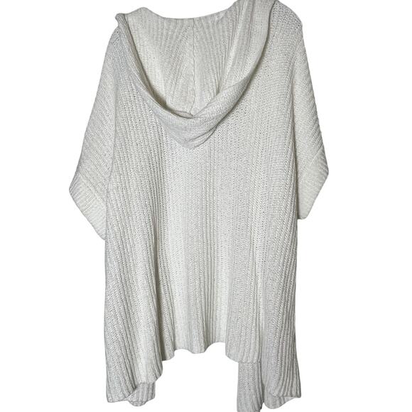 Eileen Fisher Peruvian Organic Cotton Boucle Hooded Cardigan White Size 2X - Picture 6 of 9